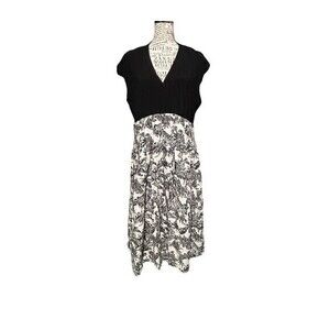 Jessica Howard Black Size 14 Cotton - Polyester‎ Short Sleeve Dress Twee Holiday